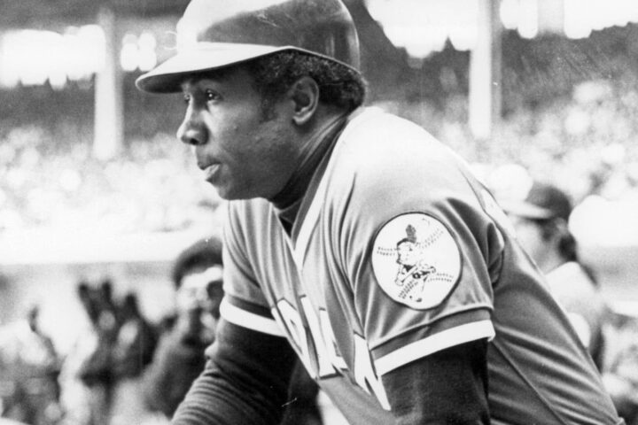 Frank Robinson in a Cleveland Indians uniform in 1975.