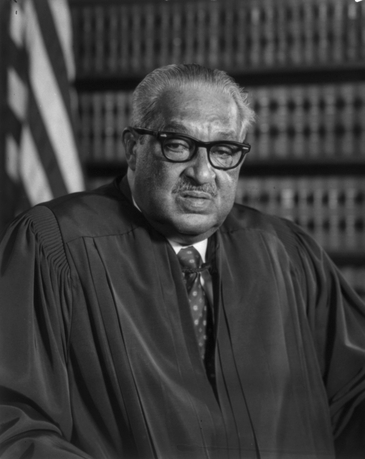 Official 1976 portrait of Supreme Court Justice Thurgood Marshall in judicial robes.