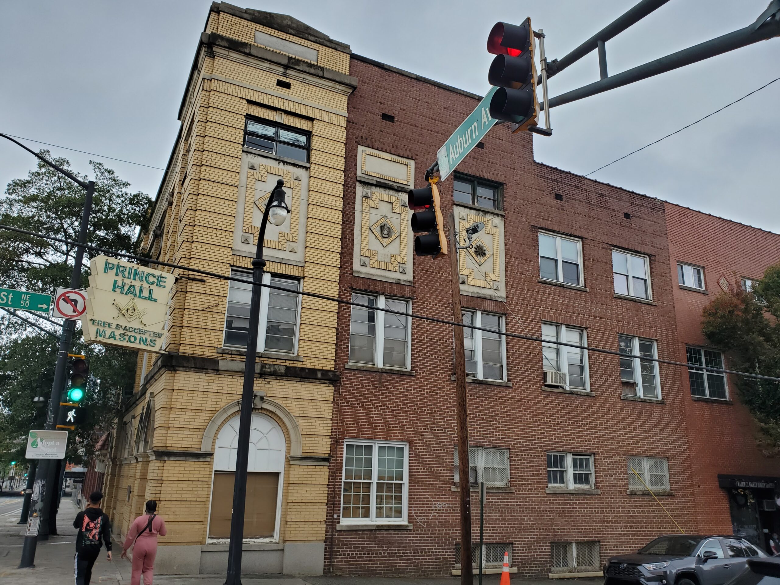 The Prince Hall Masonic Temple on Auburn Avenue in Atlanta, home of WERD radio.